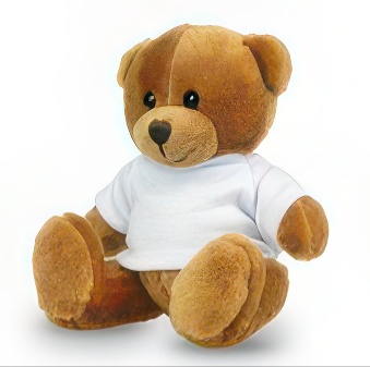Brown Teddy Bear with a white T-shirt for Printing