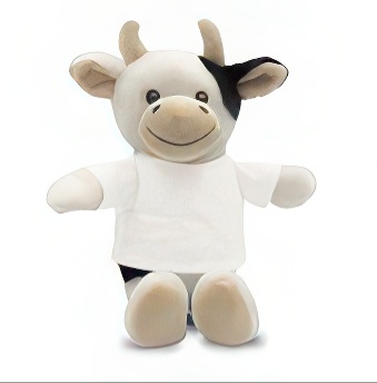 Teddy cow with a white T-shirt for printing