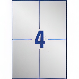 Samoprzylepne etykiety znamionowe foliowe poliestrowe do drukarek laserowych monochromatycznych - 4 etykiety na arkuszu