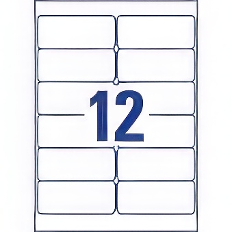 Self-adhesive durable labels Heavy Duty polyester film for laser printers and copiers - 12 labels per sheet