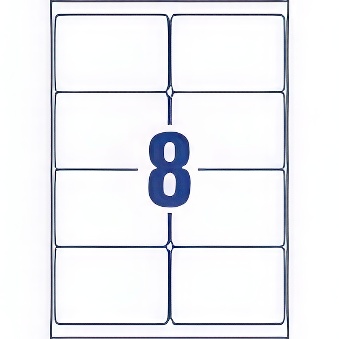 Self-adhesive durable labels Heavy Duty polyester film for laser printers and copiers - 8 labels per sheet