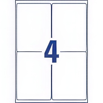 Self-adhesive durable labels Heavy Duty polyester film for laser printers and copiers - 4 labels per sheet