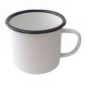 Enamel Steel Sublimation Mug - Black Rim