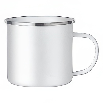 Enamel Steel Sublimation Mug - Silver Rim