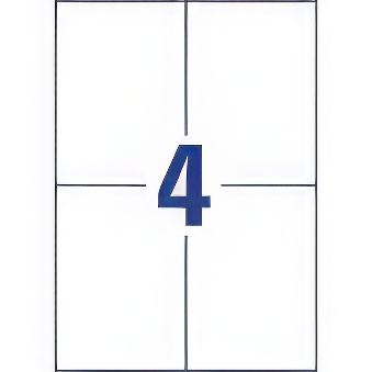 Samoprzylepne trwałe etykiety Heavy Duty foliowe poliestrowe do drukarek laserowych i kopiarek - 4 etykiety na arkuszu