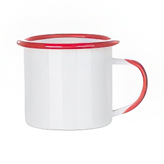 Enamel Steel Sublimation Mug - Coloured Rim and Handle