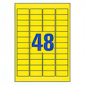 Self-adhesive durable labels Heavy Duty polyester film for monochrome laser printers and copiers - 48 labels per sheet
