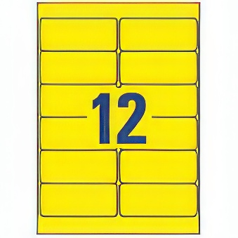 Self-adhesive durable labels Heavy Duty polyester film for monochrome laser printers and copiers - 12 labels per sheet