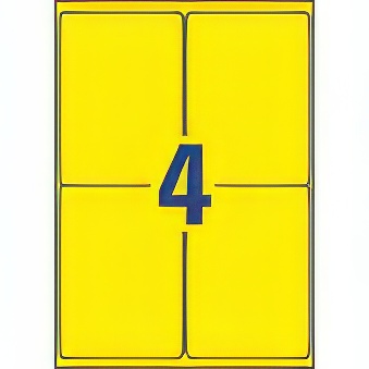 Self-adhesive durable labels Heavy Duty polyester film for monochrome laser printers and copiers - 4 labels per sheet