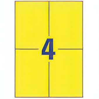 Self-adhesive durable labels Heavy Duty polyester film for monochrome laser printers and copiers - 4 labels per sheet