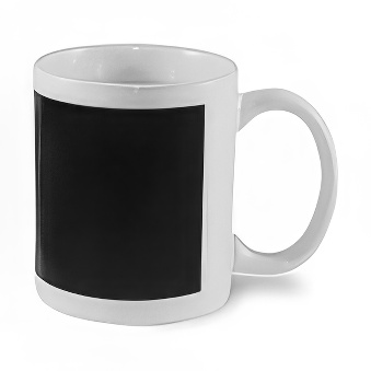 White Colour-Changing Mug with Black Reveal Window for Sublimation and Engraving
