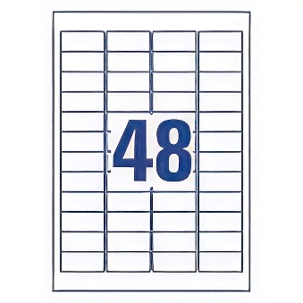 Self-adhesive removable labels Heavy Duty polyester film for laser printers and copiers - 48 labels per sheet