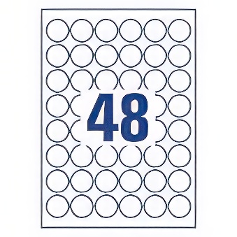 Self-adhesive removable labels Heavy Duty polyester film for laser printers and copiers - 48 labels per sheet