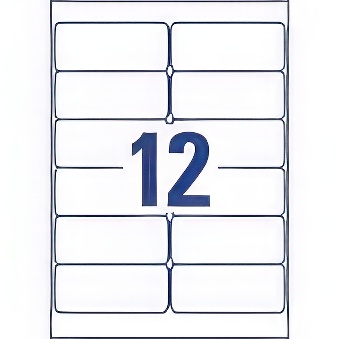 Self-adhesive removable labels Heavy Duty polyester film for laser printers and copiers - 12 labels per sheet