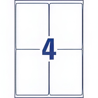 Self-adhesive removable labels Heavy Duty polyester film for laser printers and copiers - 4 labels per sheet