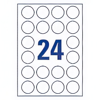Self-adhesive durable labels polyester film for laser printers and copiers - 24 labels per sheet
