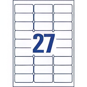 Self-adhesive durable labels polyester film for laser printers and copiers - 27 labels per sheet
