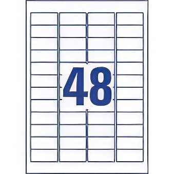 Self-adhesive durable labels Ultra Resistant polyethylene film for laser printers and copiers - 48 labels per sheet