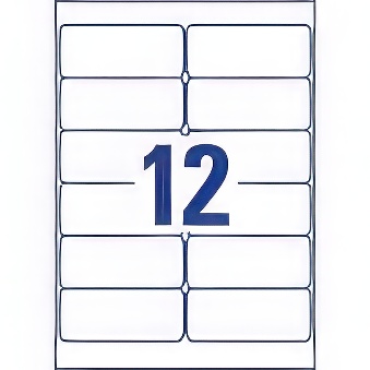 Self-adhesive durable labels Ultra Resistant polyethylene film for laser printers and copiers - 12 labels per sheet