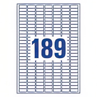 Self-adhesive paper labels for difficult surfaces for all types of printers - 189 labels per sheet