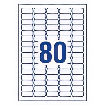 Self-adhesive paper labels for difficult surfaces for all types of printers - 80 labels per sheet