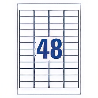 Self-adhesive paper labels for difficult surfaces for all types of printers - 48 labels per sheet
