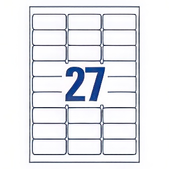 Self-adhesive paper labels for difficult surfaces for all types of printers - 27 labels per sheet