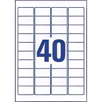 Self-adhesive labels Nopeel acrylic film for monochrome laser printers - 40 labels per sheet