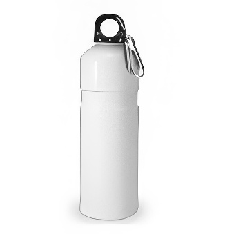 Metal bottle with carabinier for sublimation and engraving