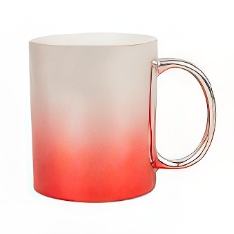 Glossy Silver-Red Metallic Mug for Sublimation and Laser Engraving