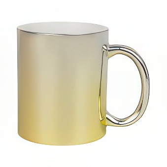 Glossy Silver-Gold Metallic Mug for Sublimation and Laser Engraving