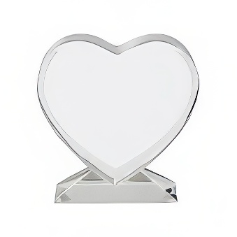 Heart-shaped statuette for sublimation printing and laser engraving