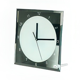 Glass clock, standing for sublimation and engraving - square