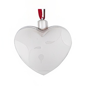 Photo Christmas bauble with red ribbon and silver cap - heart