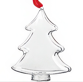 Photo Christmas ornament with red ribbon - christmas tree