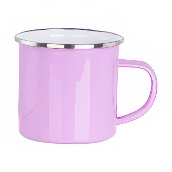 Enamel Steel Sublimation Mug - Silver Rim