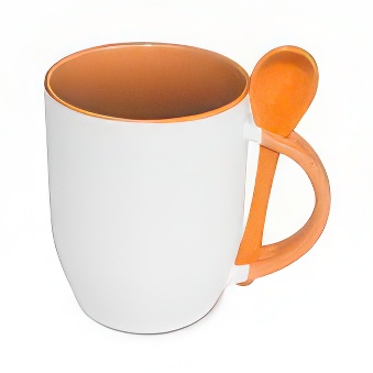 Mug for sublimation printout with spoon