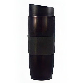 Thermo mug with silicone handle
