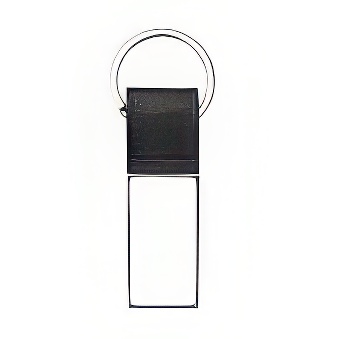Rectangular Keychain with Eco-leather Insert for Printing - 12 pieces