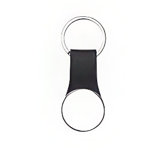 Round Keychain with Eco-leather Insert for Printing - 12 pieces