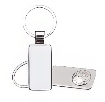 Metal rectangular keyring with the football for sublimation and engraving - 12 pieces