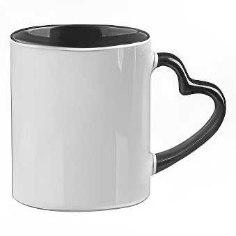 Heart Handle Sublimation Mug with Coloured Inner