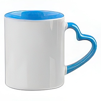 Heart Handle Sublimation Mug with Coloured Inner