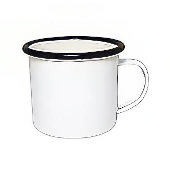 Enamel Steel Sublimation Mug - Black Rim