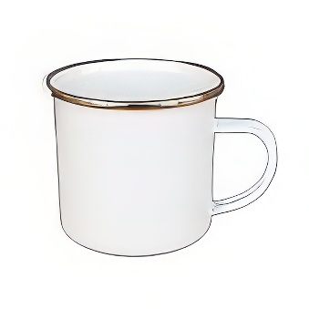 Enamel Steel Sublimation Mug - Silver Rim