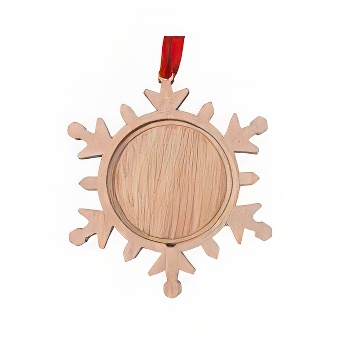 Photo Christmas ornament - wooden snowflake