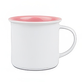 Retro Style Ceramic Sublimation Mug - White with Colored Interior and Rim