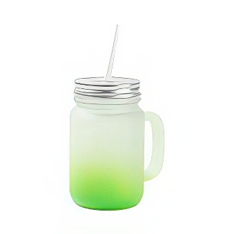 Frosted Glass Mason Jar with Metal Lid and Straw for Sublimation and Engraving