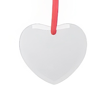 Glass pendant for sublimation and engraving - heart