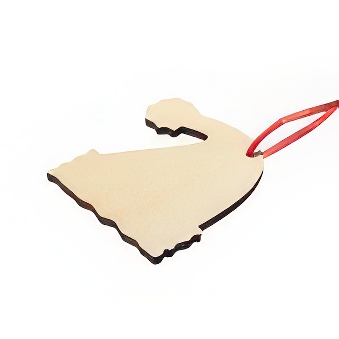Wooden pendant for sublimation, engraving and thermal transfer with a laser printer - Santa Claus hat